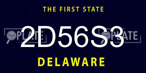 2D56S3 Delaware License Plate