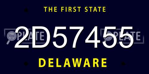 2D57455 Delaware License Plate