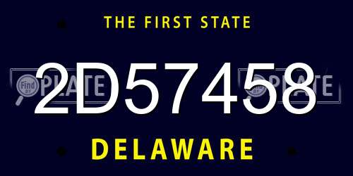 2D57458 Delaware License Plate