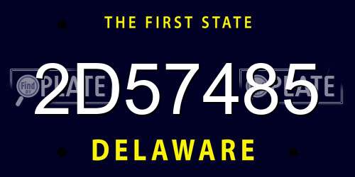 2D57485 Delaware License Plate