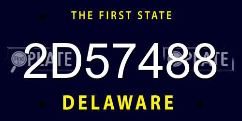 2D57488 Delaware License Plate