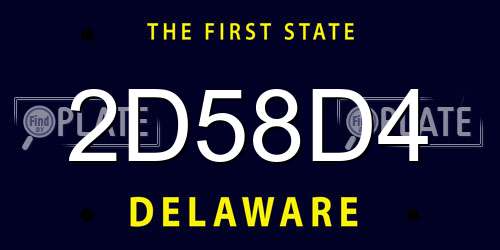 2D58D4 Delaware License Plate