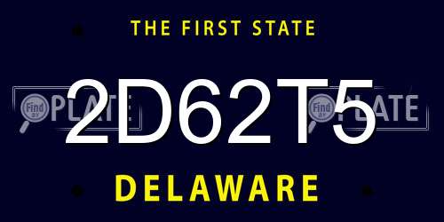 2D62T5 Delaware License Plate