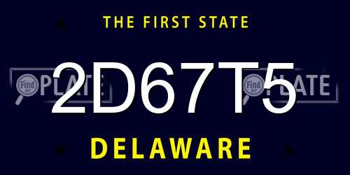 2D67T5 Delaware License Plate