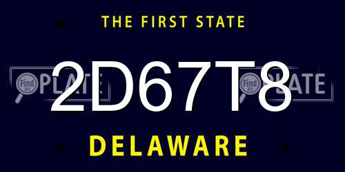 2D67T8 Delaware License Plate