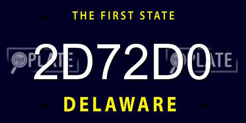 2D72D0 Delaware License Plate