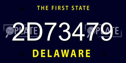 2D73479 Delaware License Plate