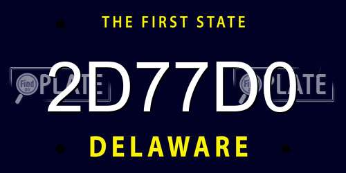 2D77D0 Delaware License Plate