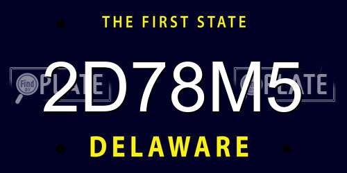 2D78M5 Delaware License Plate