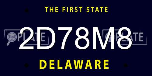 2D78M8 Delaware License Plate
