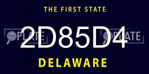 2D85D4 Delaware License Plate