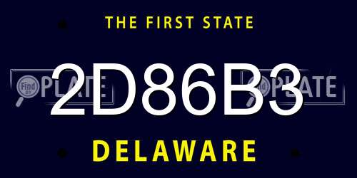 2D86B3 Delaware License Plate
