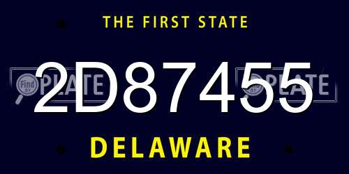 2D87455 Delaware License Plate