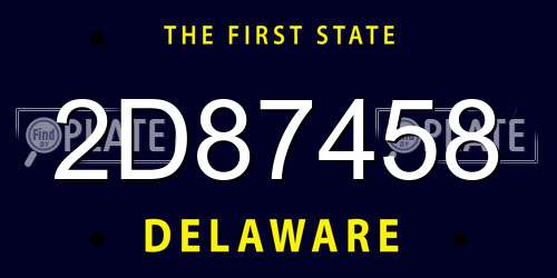 2D87458 Delaware License Plate
