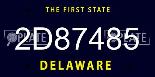 2D87485 Delaware License Plate