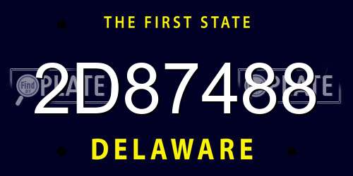 2D87488 Delaware License Plate