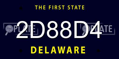 2D88D4 Delaware License Plate