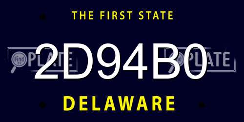 2D94B0 Delaware License Plate