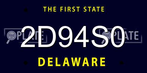 2D94S0 Delaware License Plate