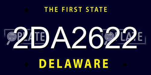 2DA2622 Delaware License Plate