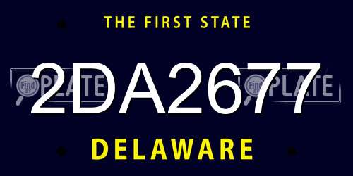 2DA2677 Delaware License Plate