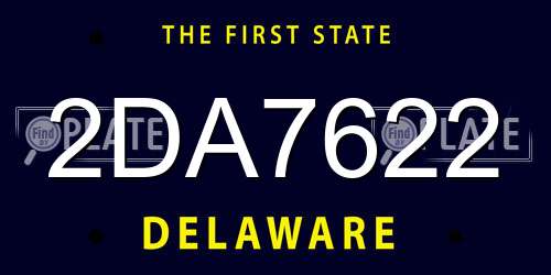 2DA7622 Delaware License Plate