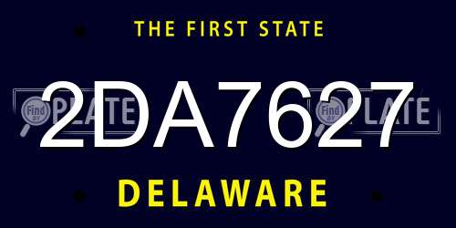 2DA7627 Delaware License Plate
