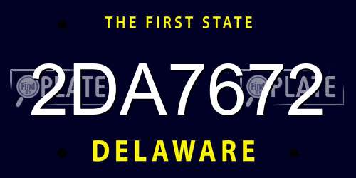 2DA7672 Delaware License Plate