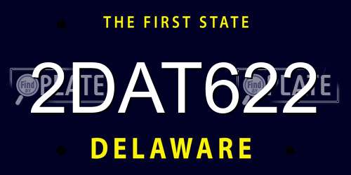 2DAT622 Delaware License Plate