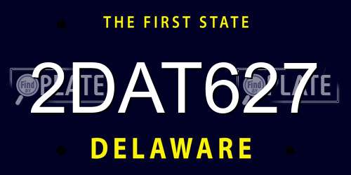 2DAT627 Delaware License Plate