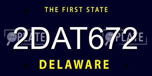 2DAT672 Delaware License Plate