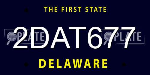 2DAT677 Delaware License Plate