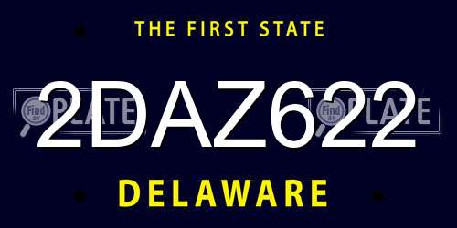 2DAZ622 Delaware License Plate