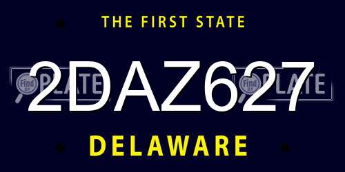2DAZ627 Delaware License Plate