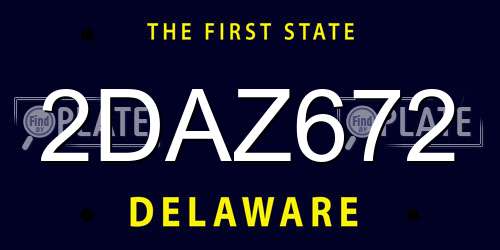 2DAZ672 Delaware License Plate