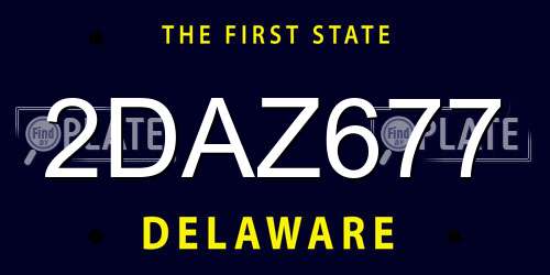 2DAZ677 Delaware License Plate