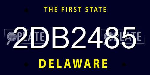 2DB2485 Delaware License Plate