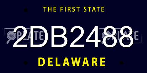 2DB2488 Delaware License Plate