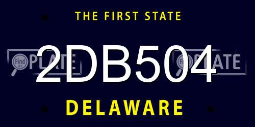 2DB504 Delaware License Plate