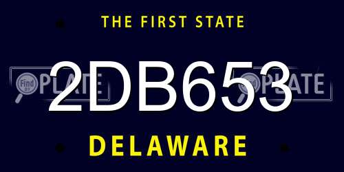 2DB653 Delaware License Plate