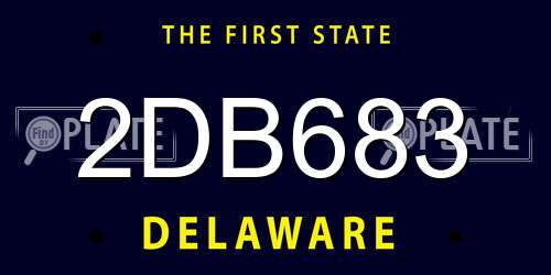 2DB683 Delaware License Plate