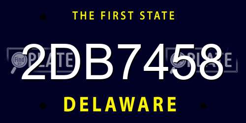 2DB7458 Delaware License Plate