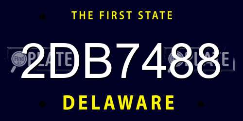 2DB7488 Delaware License Plate