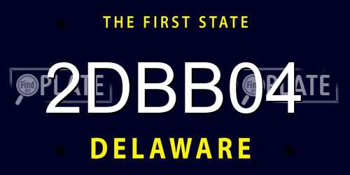 2DBB04 Delaware License Plate