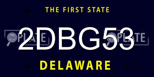 2DBG53 Delaware License Plate