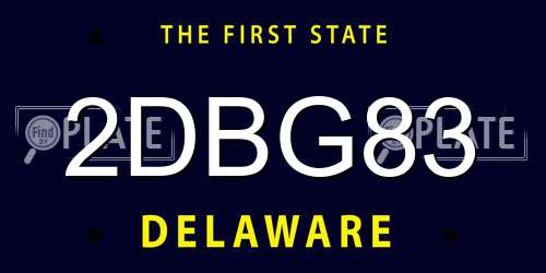 2DBG83 Delaware License Plate