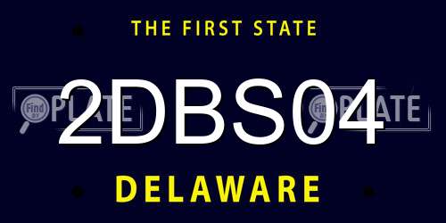 2DBS04 Delaware License Plate