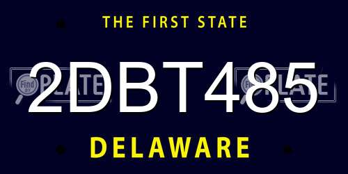 2DBT485 Delaware License Plate