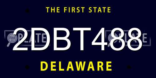 2DBT488 Delaware License Plate