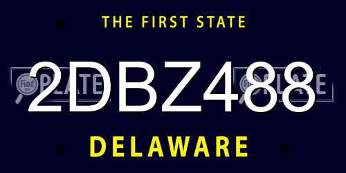 2DBZ488 Delaware License Plate